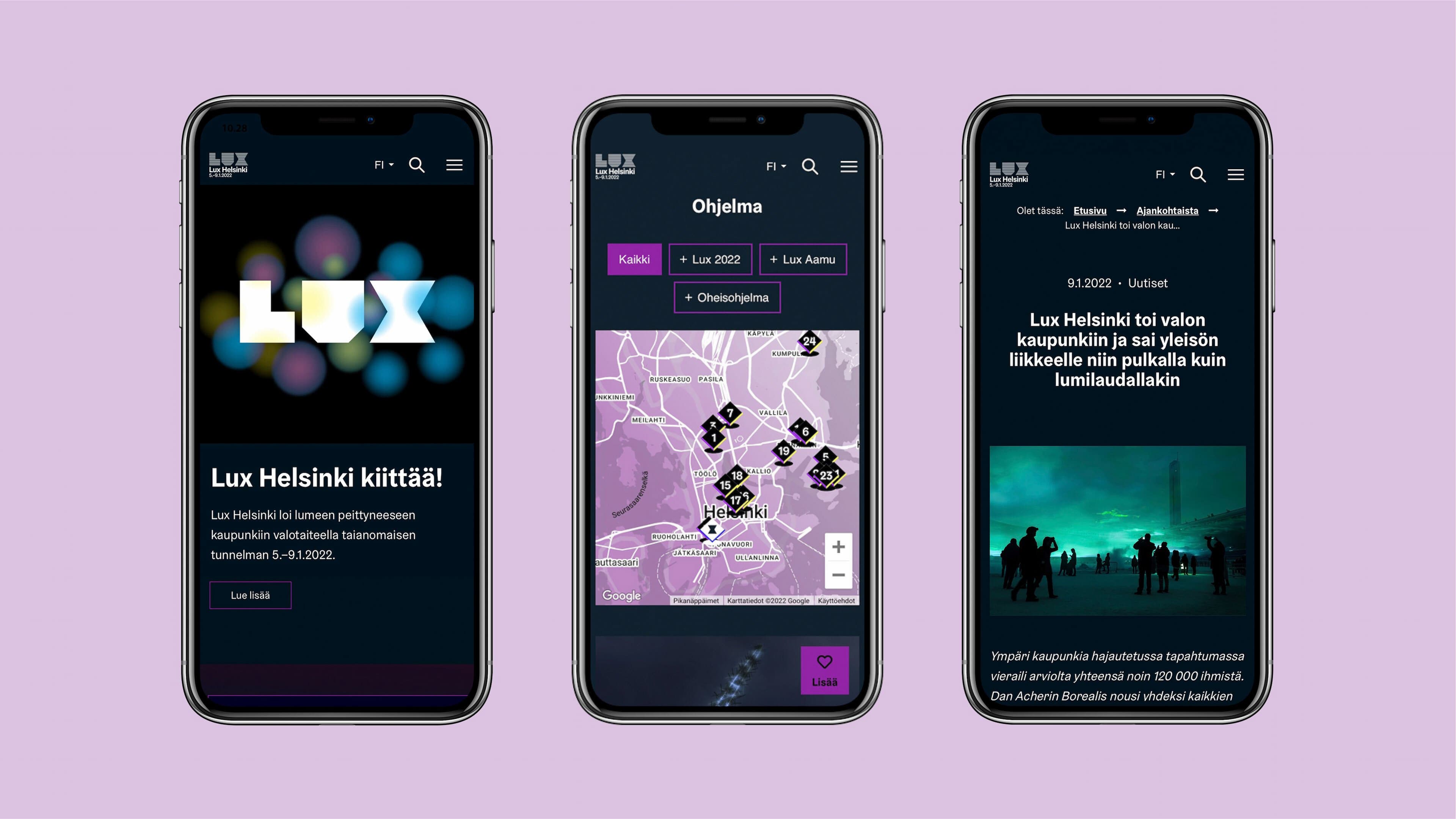 Lux mobiilinäkymät