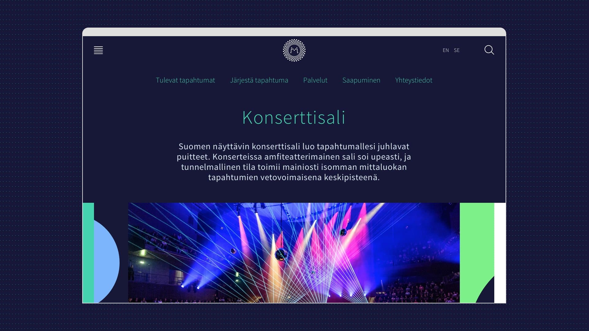 Musiikkitalo konserttisali-näkymä