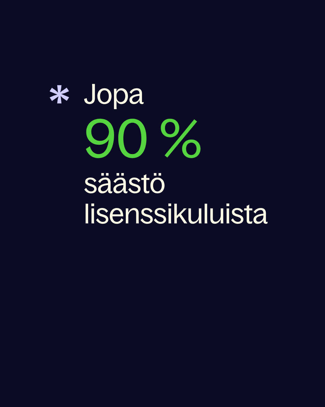 Jopa 90 % säästä lisenssikuluista